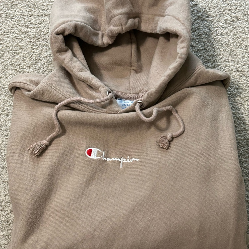 Vintage Champion Reverse Weave Brown Hoodie